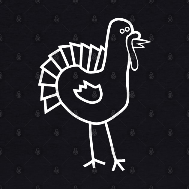 White Line Thanksgiving Turkey by ellenhenryart